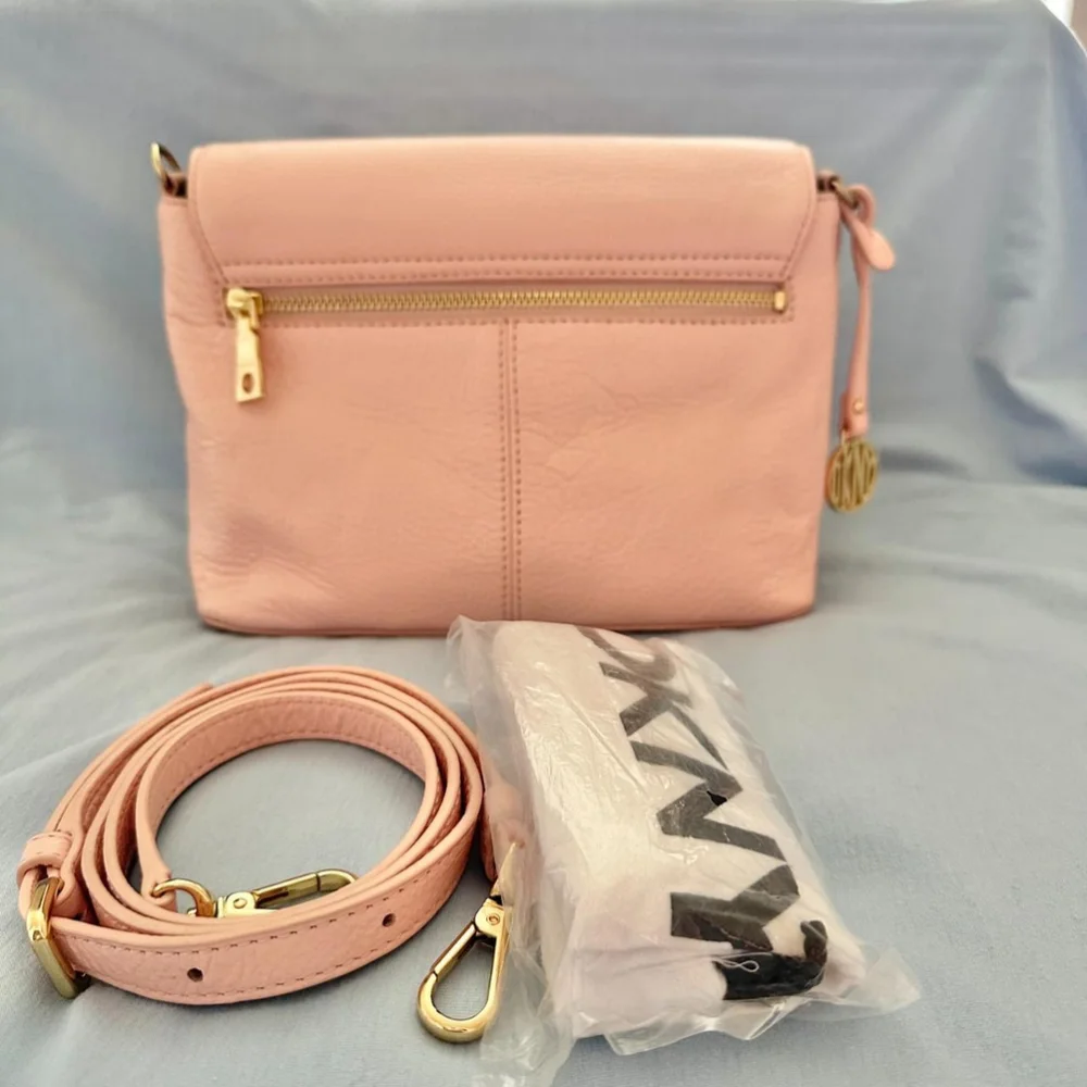 DNKY Pink Leather Crossbody Bag
